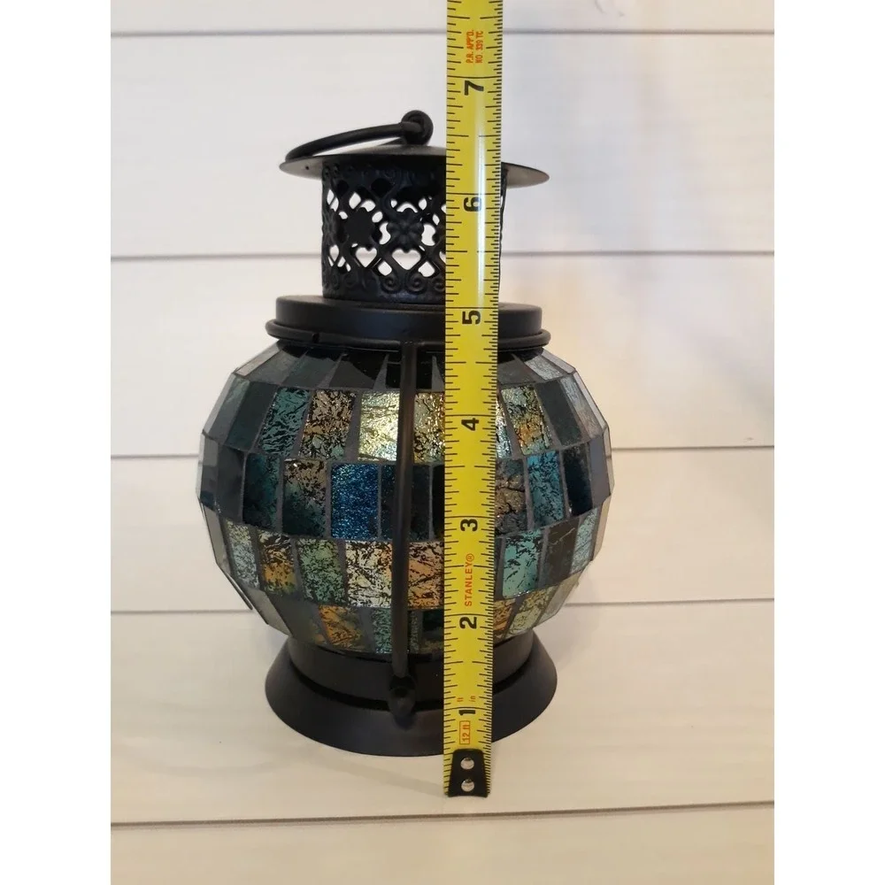 Mosaic Tea Light Candle Coastal Blues Lantern Pier One Imports